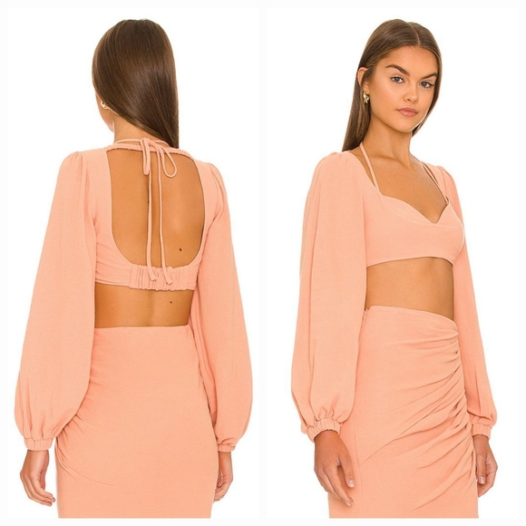 Jonathan SIMKHAI Enya Crop Top in Sorbet Size 4 NWT - Picture 2 of 9
